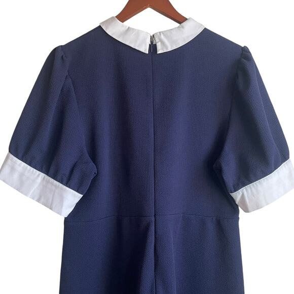 Riley & Rae Sheath Women Dress XL Textured Peterpan Collar Preppy Academia Twee - Picture 4 of 12